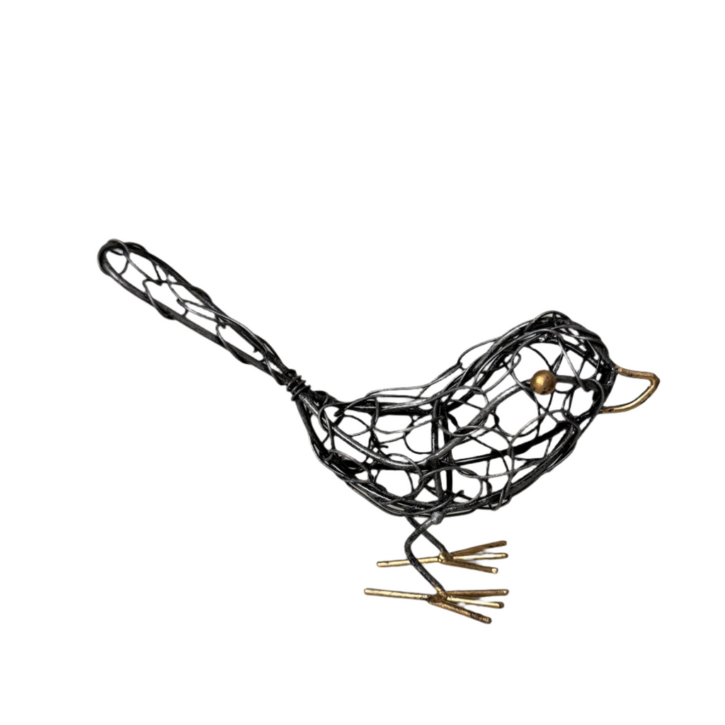 Wire Bird Black Art Decorative Sculpture for Unique Home Decor - Shopthatapp.ca