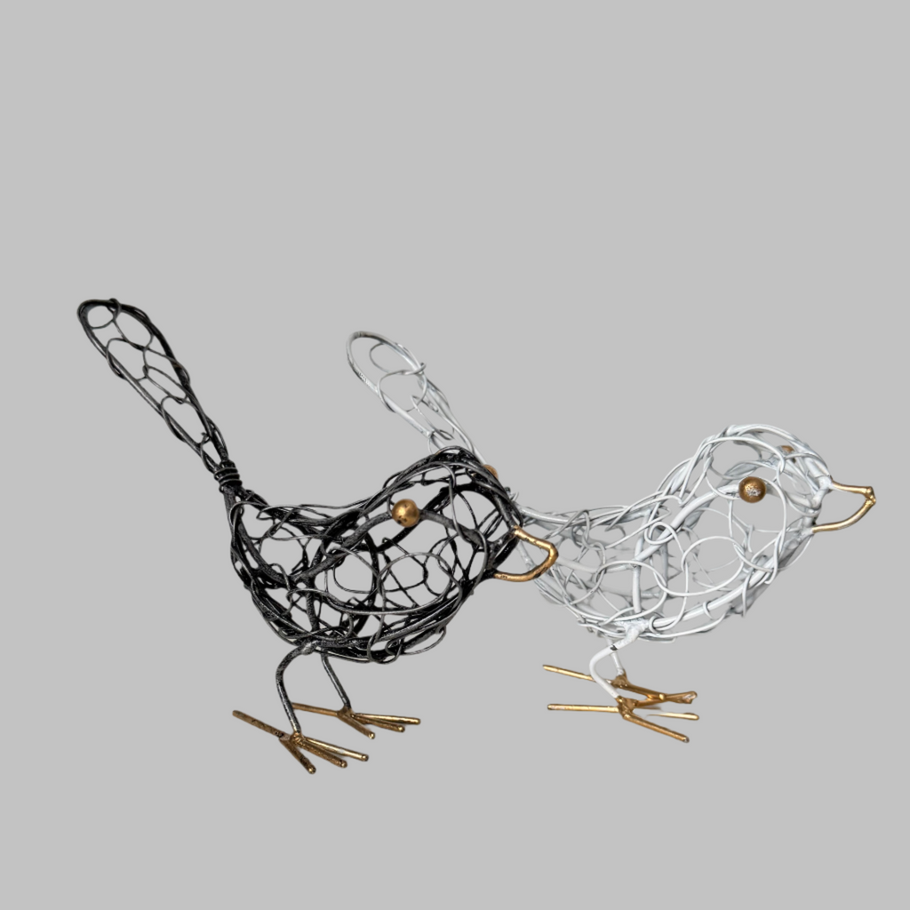 Wire Bird Black Art Decorative Sculpture for Unique Home Decor - Shopthatapp.ca
