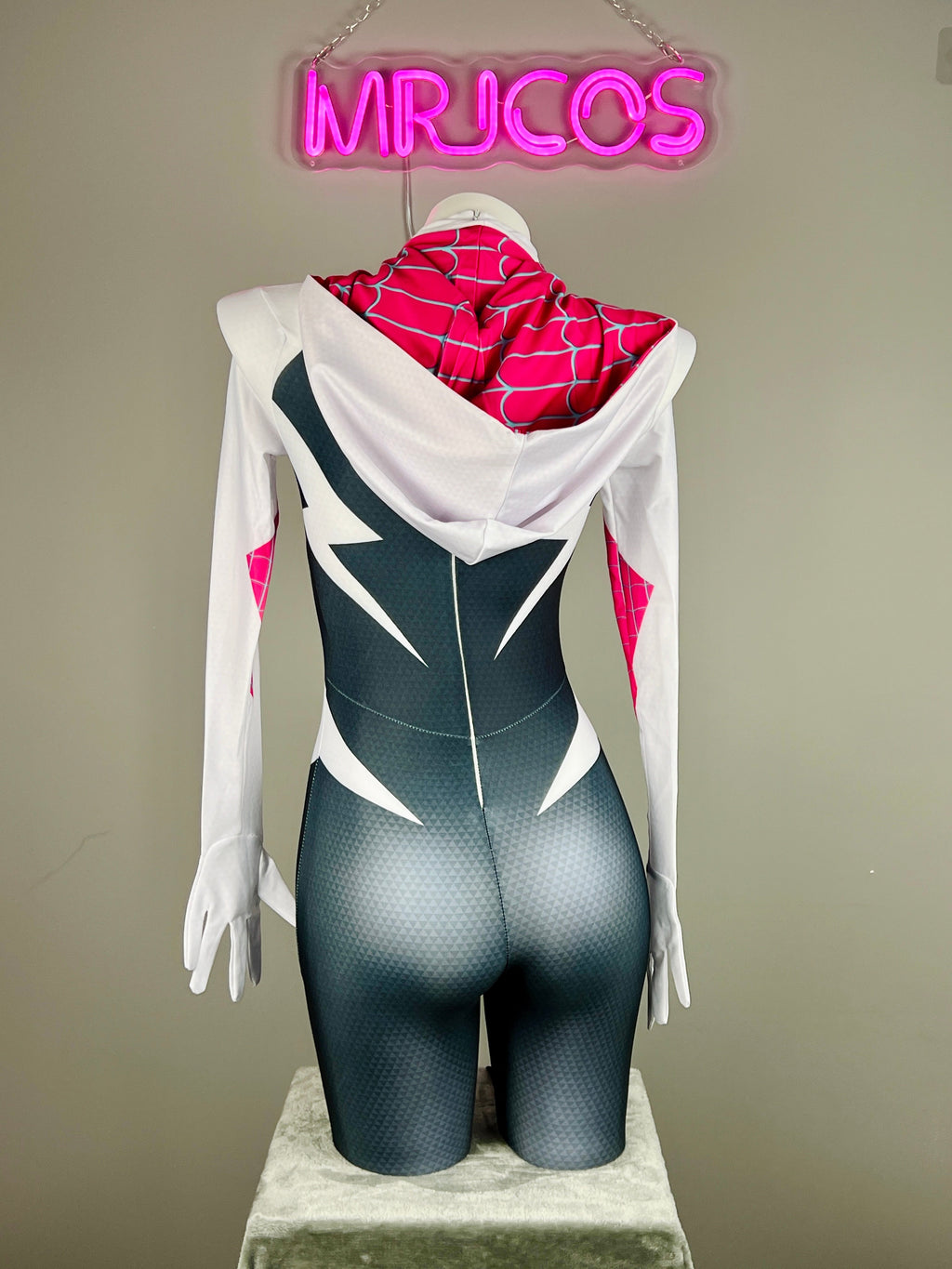 Super Hero Spider Gwen Cosplay Full Bodysuit Halloween Costume Zentai - Shopthatapp.ca
