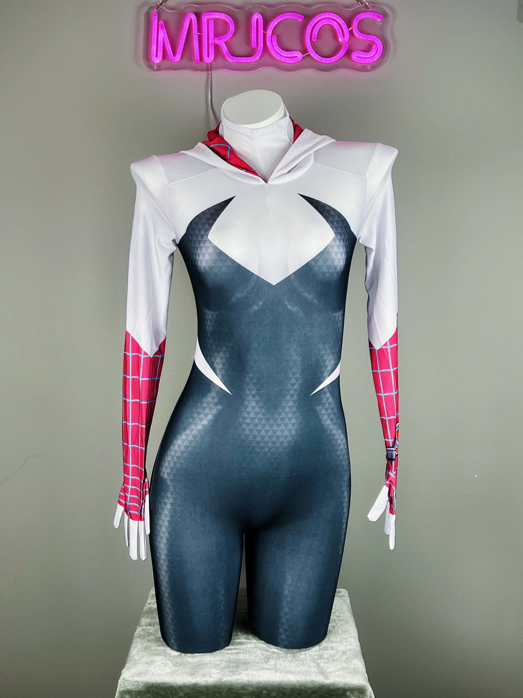 Super Hero Spider Gwen Cosplay Full Bodysuit Halloween Costume Zentai - Shopthatapp.ca