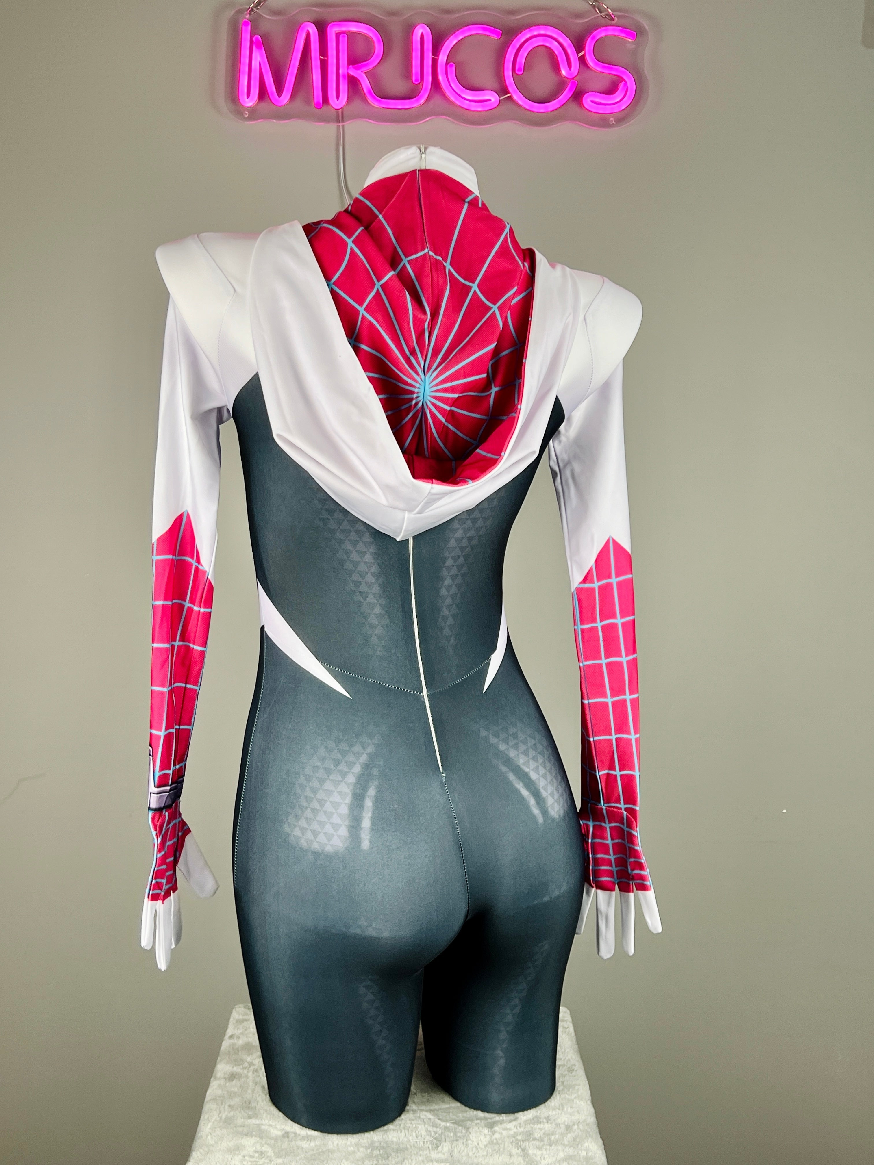Super Hero Spider Gwen Cosplay Full Bodysuit Halloween Costume Zentai - Shopthatapp.ca