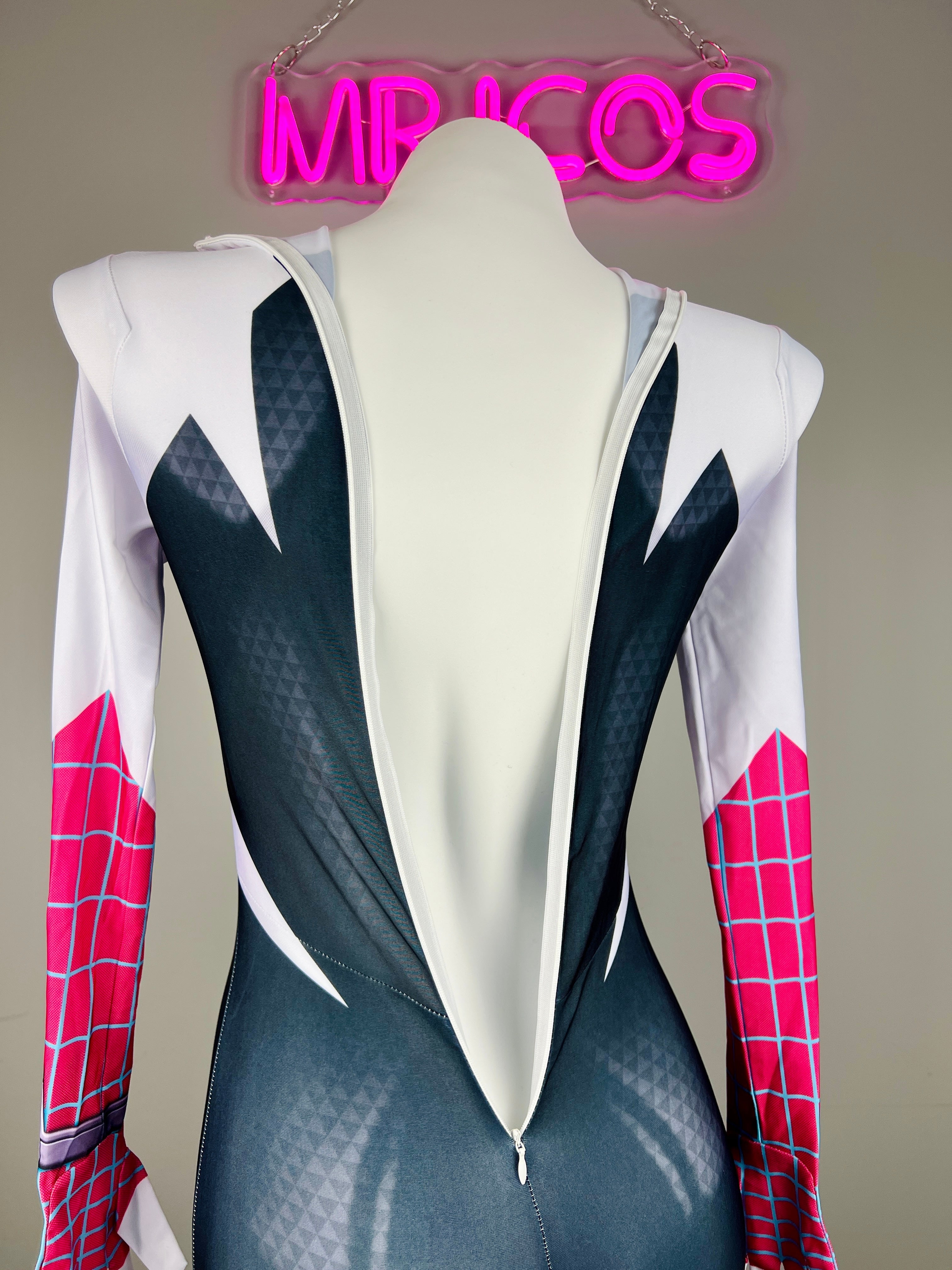 Super Hero Spider Gwen Cosplay Full Bodysuit Halloween Costume Zentai - Shopthatapp.ca
