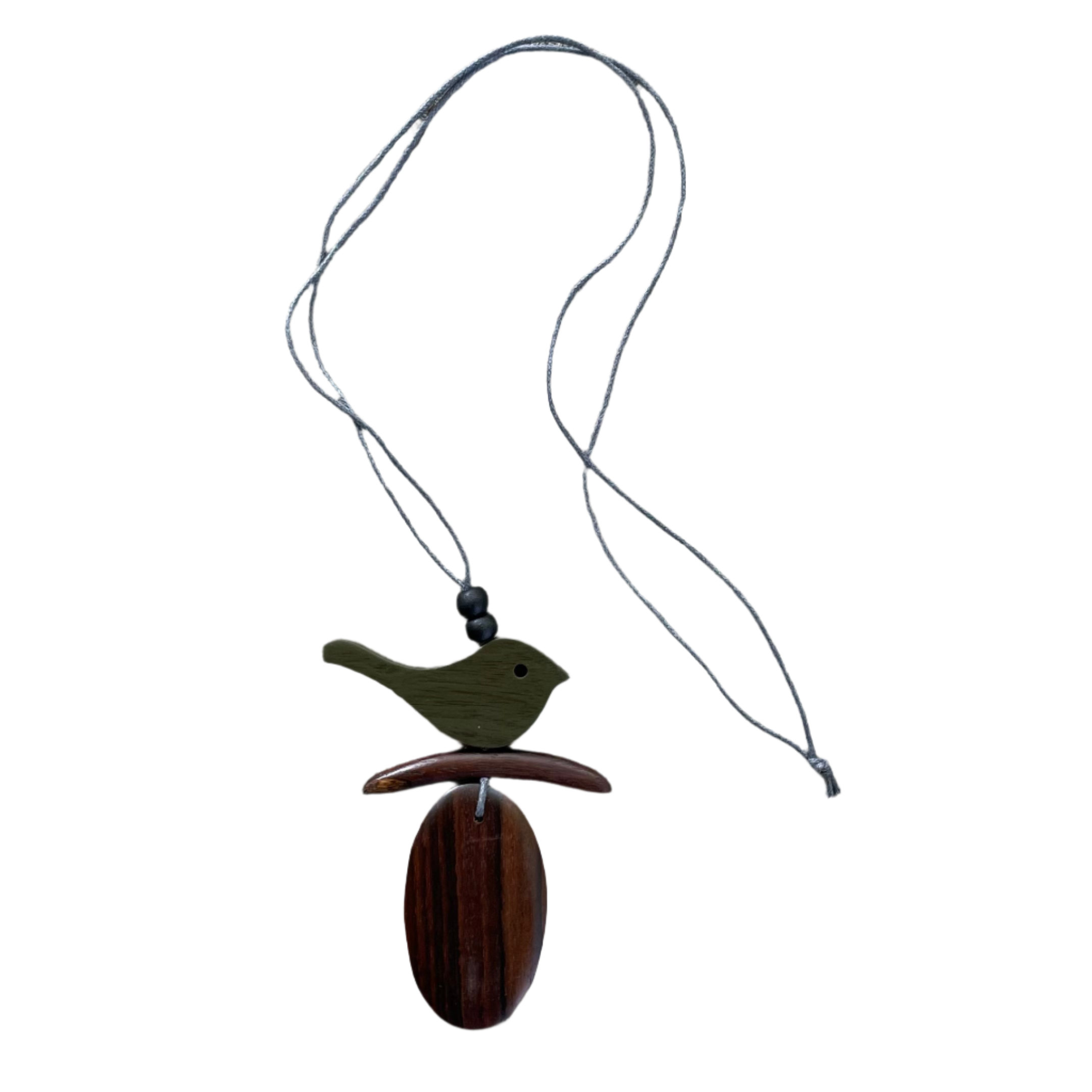 Wooden Bird Necklace on a Branch Pendant - Shopthatapp.ca
