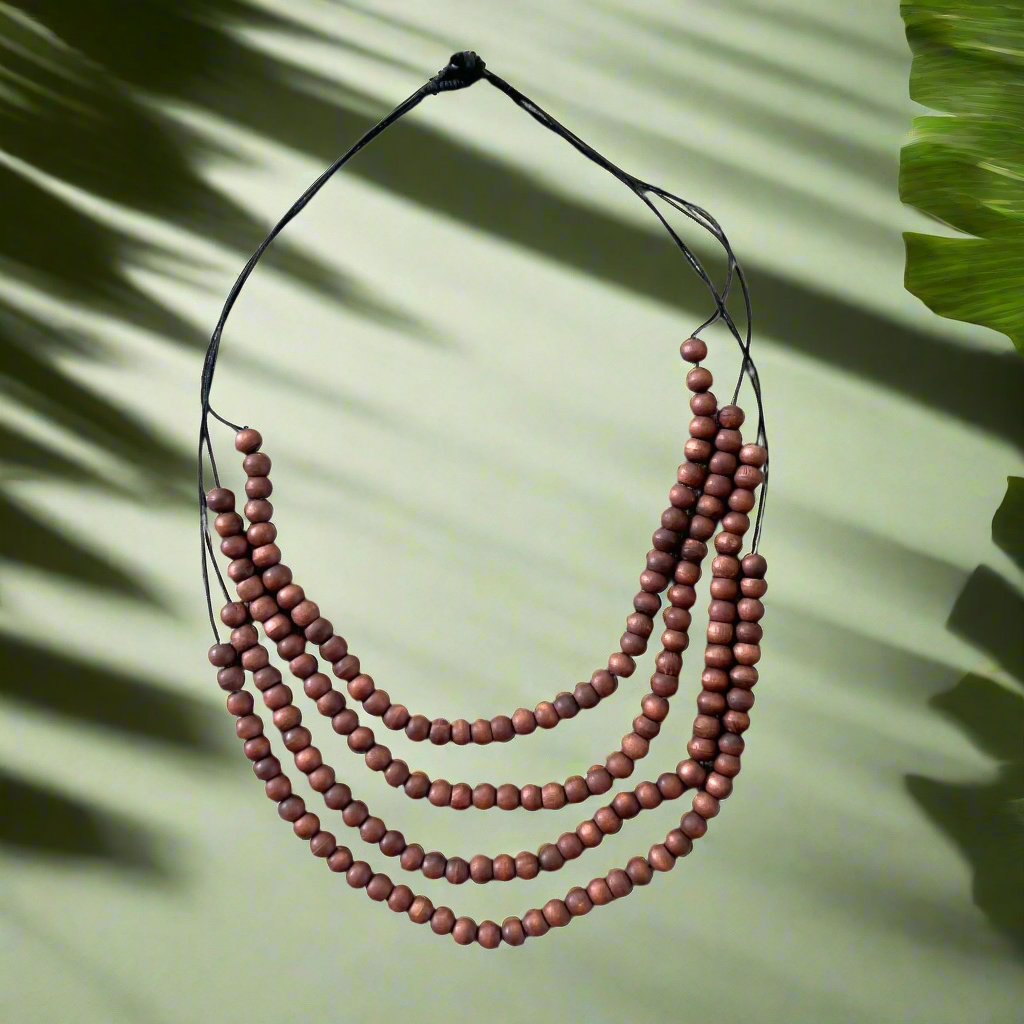 Multi Strand Bead Necklace - Perfect Accessory for Your Double Knit Popcorn Poncho - Shopthatapp.ca