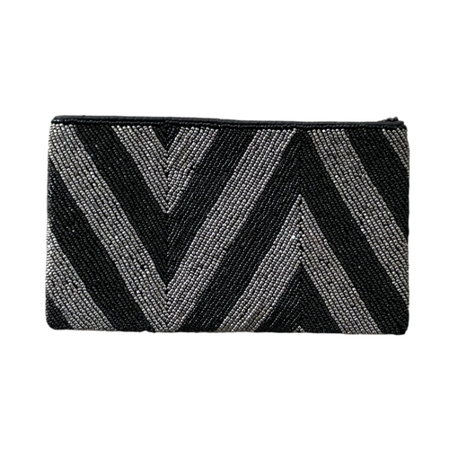 Beaded ZigZag Purse - Grey & Black - Shopthatapp.ca