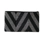 Beaded ZigZag purse in grey and black by Suzie Blue Canada, showcasing intricate beadwork and stylish design.