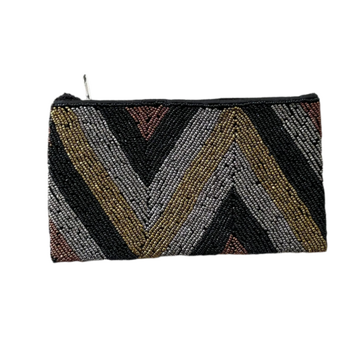 Beaded ZigZag Purse - Bronze & Black - Shopthatapp.ca