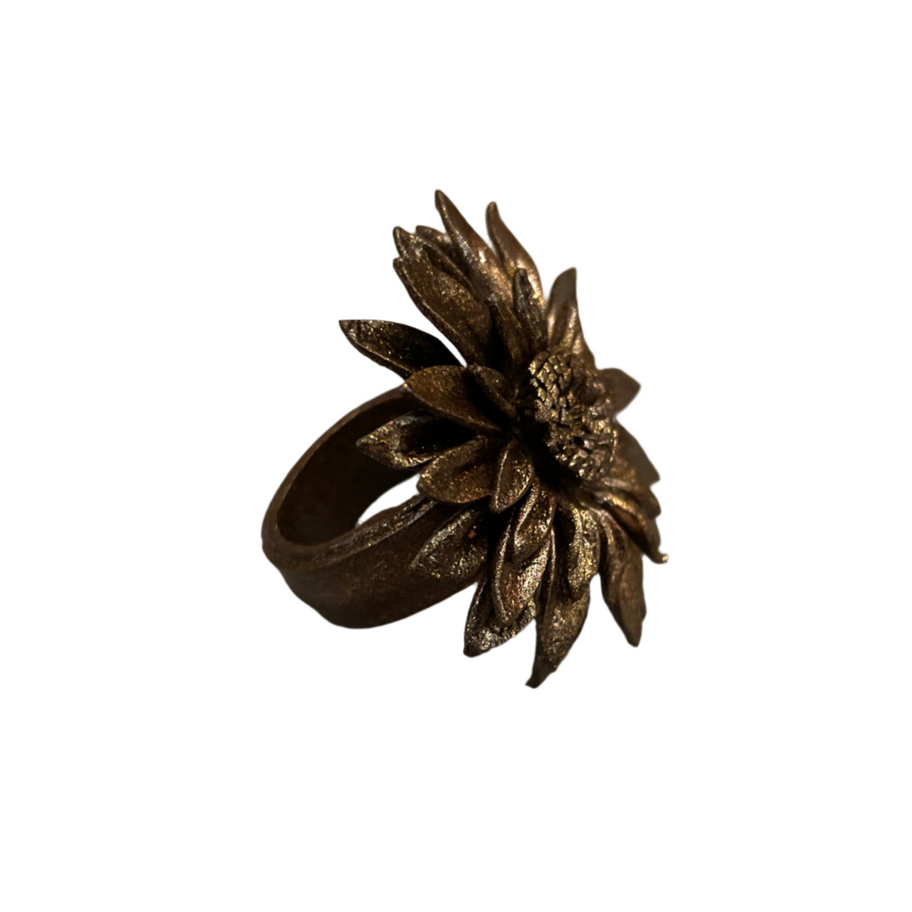 Leather Flower Ring - Shopthatapp.ca
