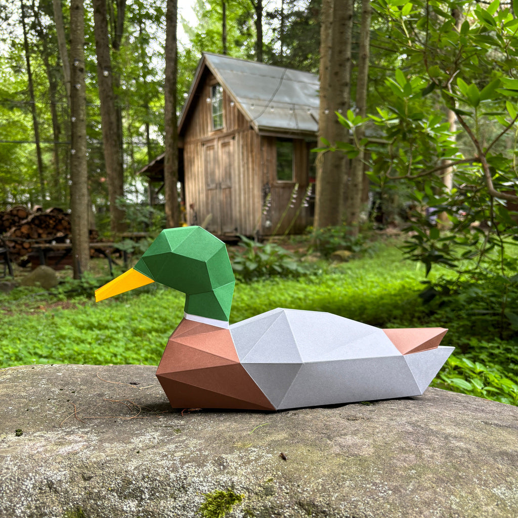 DIY Duck 3D LUX Paper model Origami Kit, 3D Papercraft activity - Www.Shopthatapp.ca
