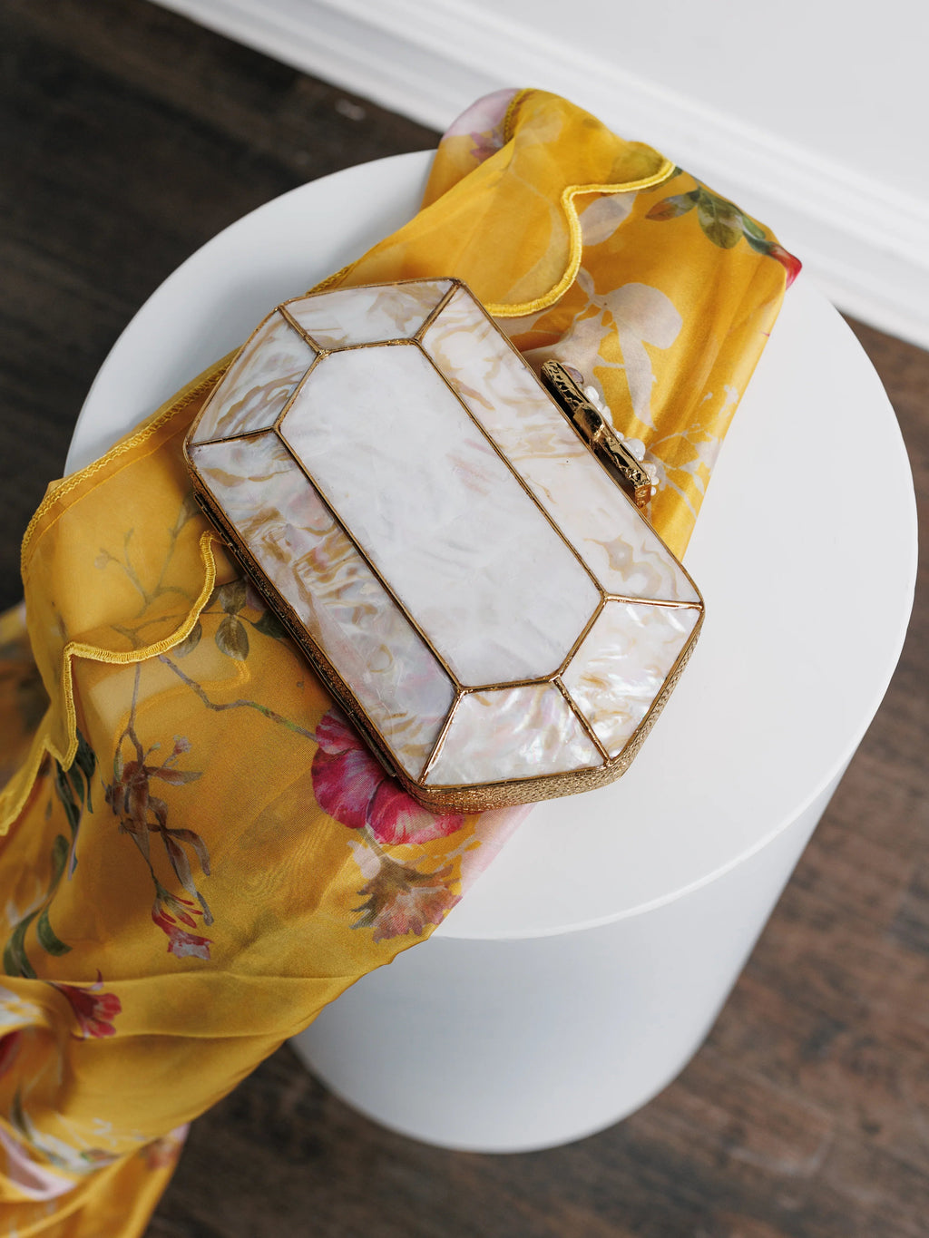 Luxury Handcrafted l - The SAMAR Gold Clutch for Elegant Transitions
