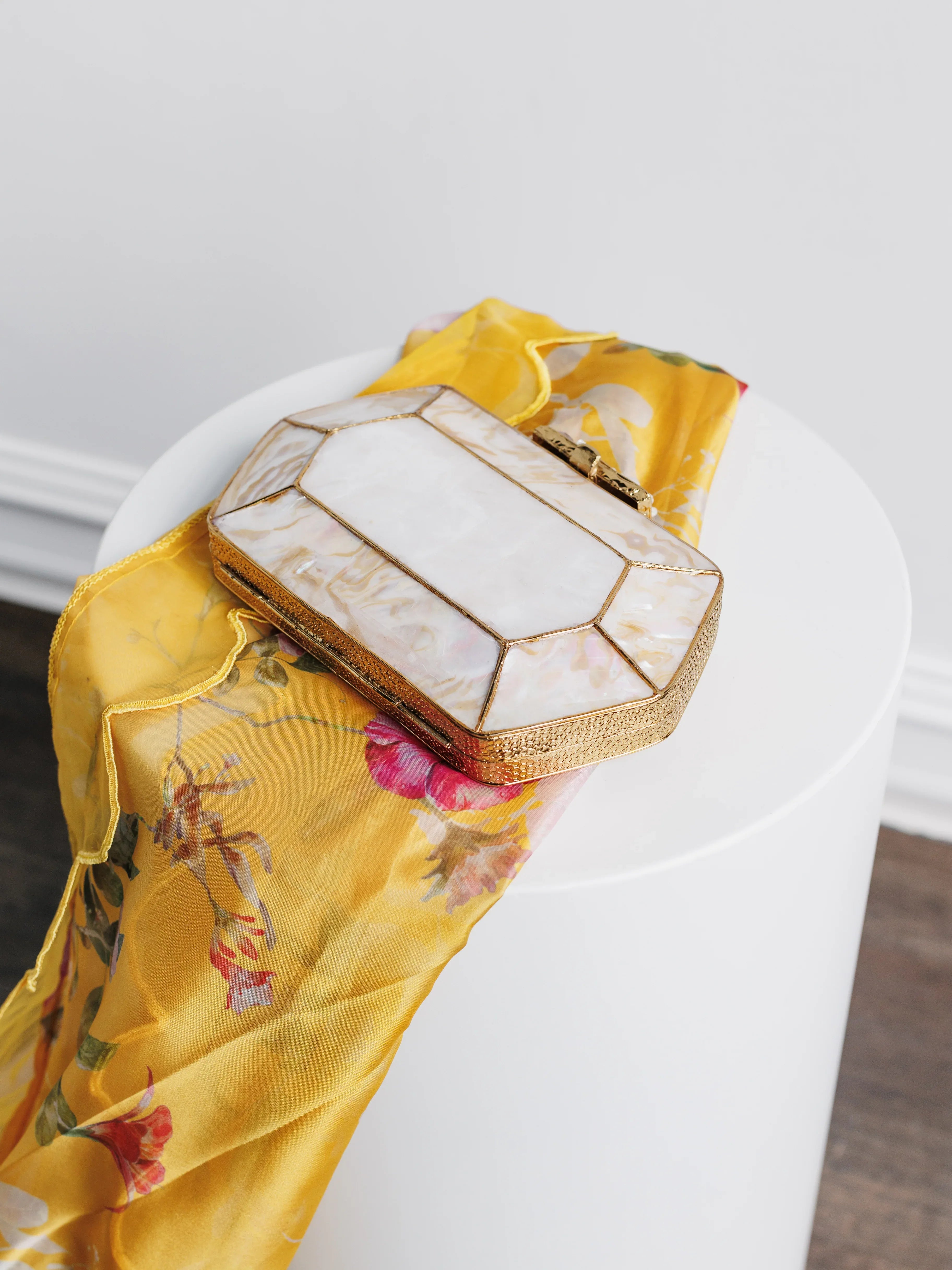 Luxury Handcrafted l - The SAMAR Gold Clutch for Elegant Transitions