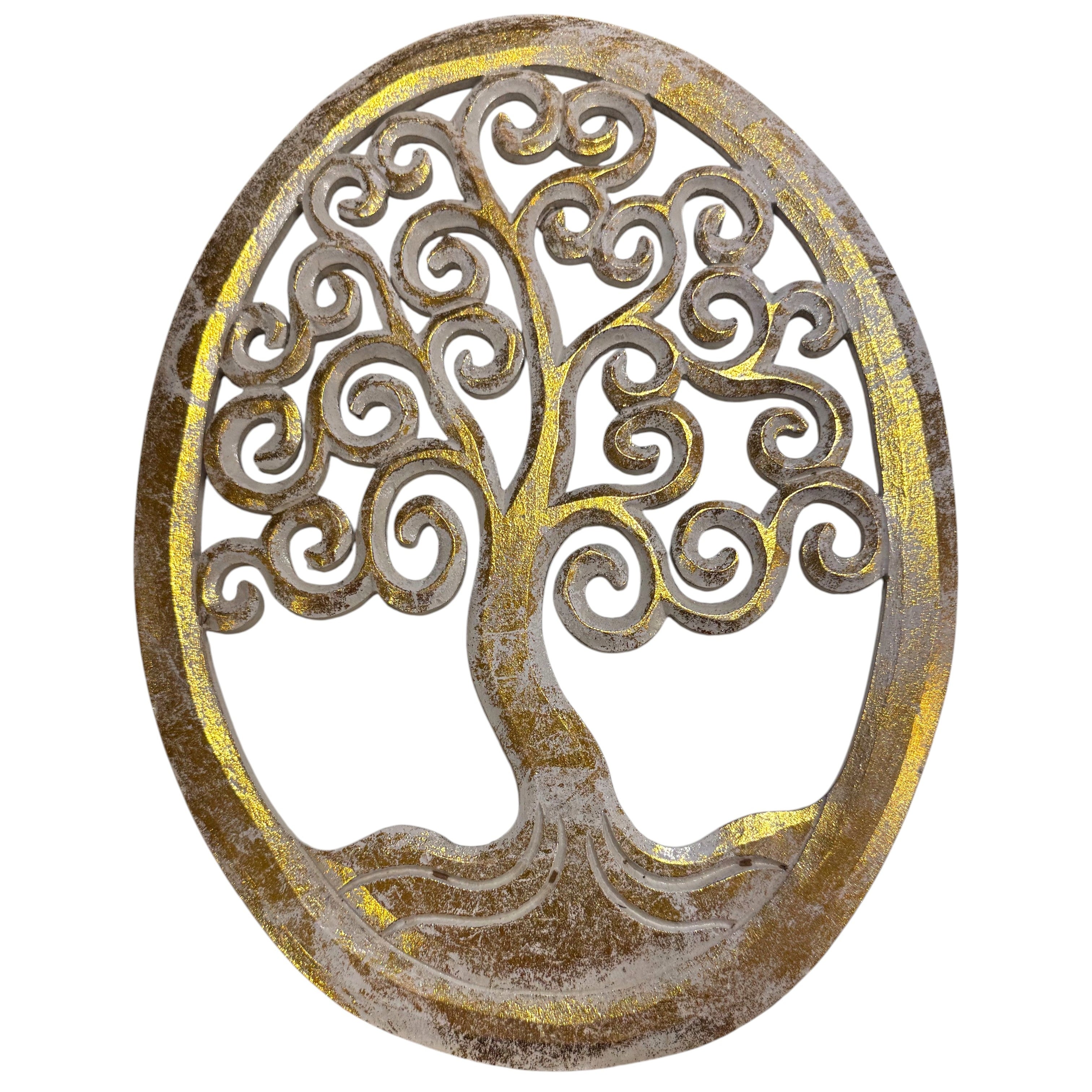 LARGE OVAL TREE CARVING - Shopthatapp.ca