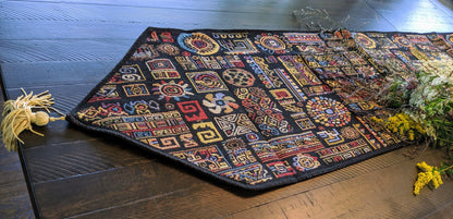 DaDa Bedding Ethnic Ornaments Geometric Black Elegant Woven Tapestry Dining Table Runner (18118)--www.Shopthatapp.ca-DaDalogy Bedding Collection