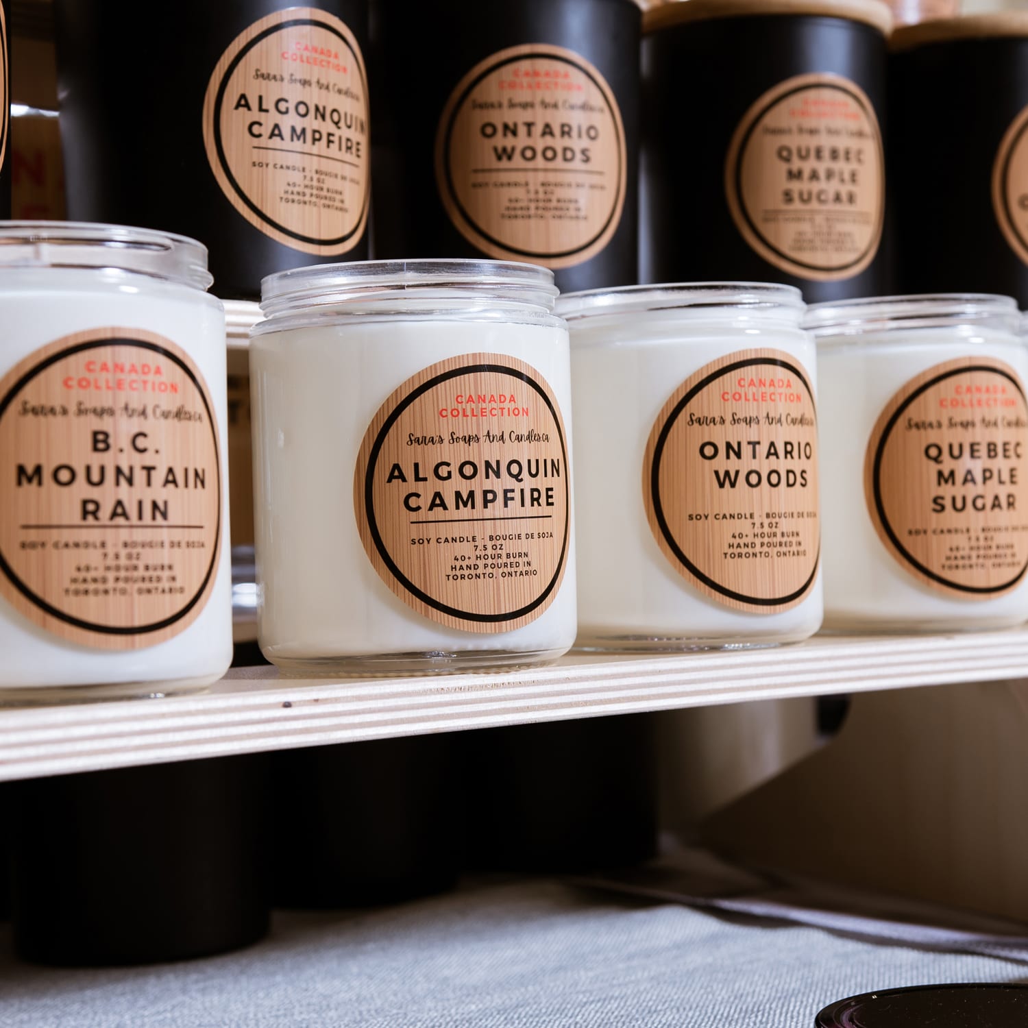 Ontario Woods:  wood wick soy candle 8oz - Shopthatapp.ca