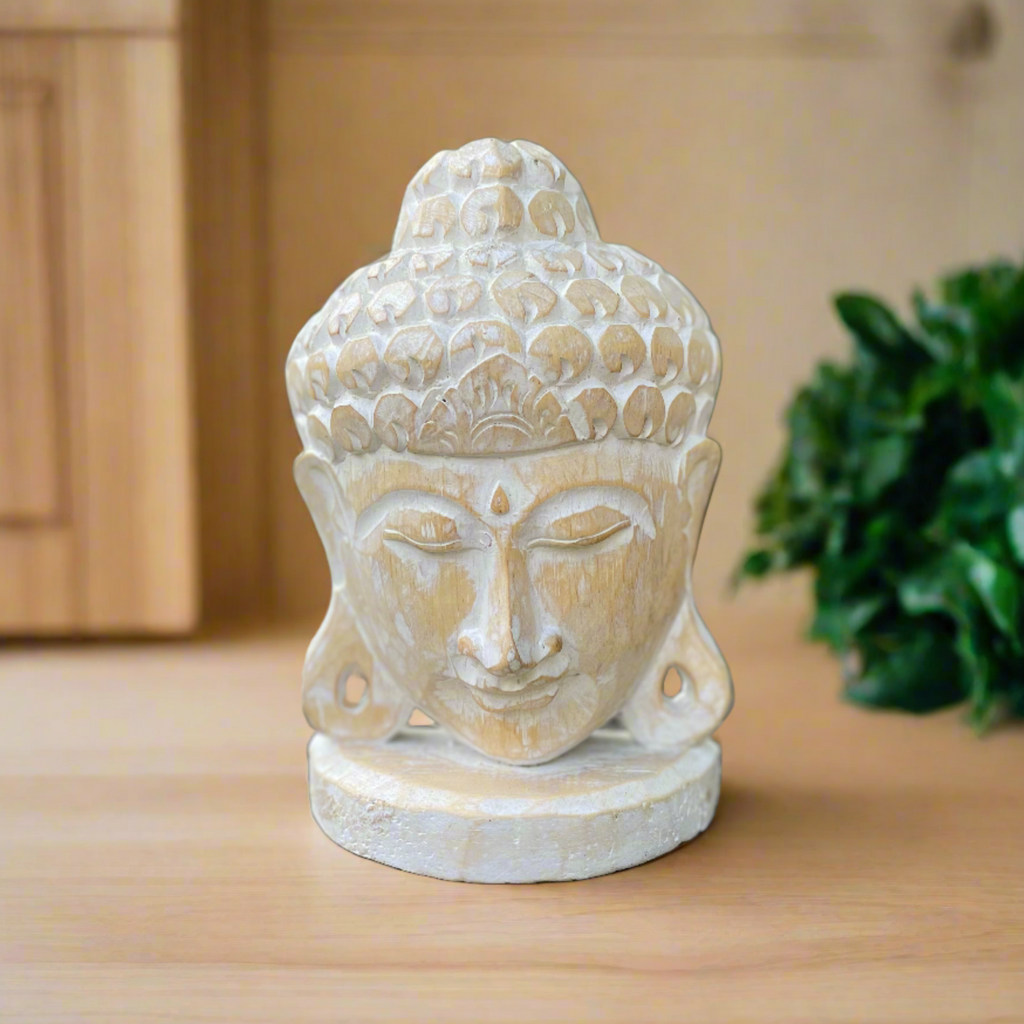 Hand Carved Buddha Head - Exquisite Home Decor and Spiritual Symbol - Shopthatapp.ca
