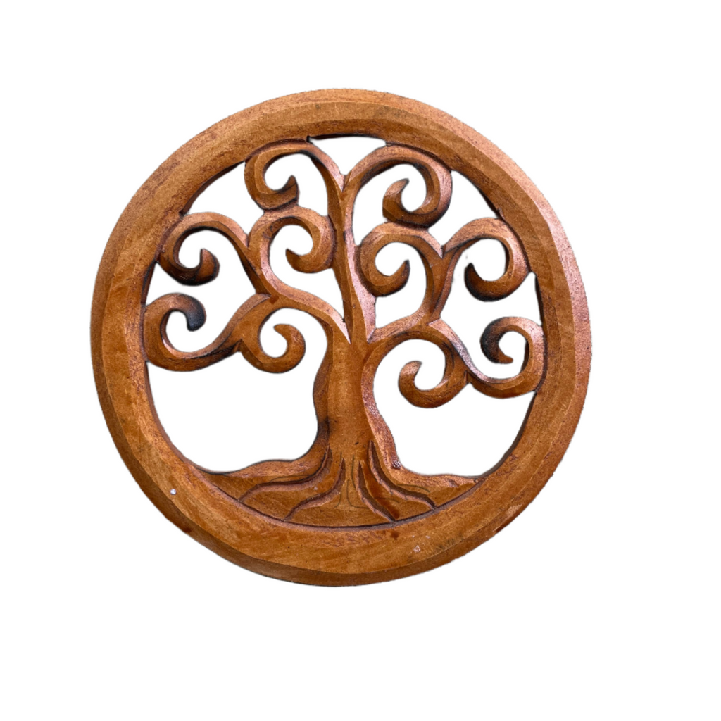 Small Carved Tree Hanging - Unique Carved Tree Ornament for Home Decor - Shopthatapp.ca