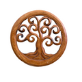 Small Carved Tree Hanging - Unique Carved Tree Ornament for Home Decor - Shopthatapp.ca