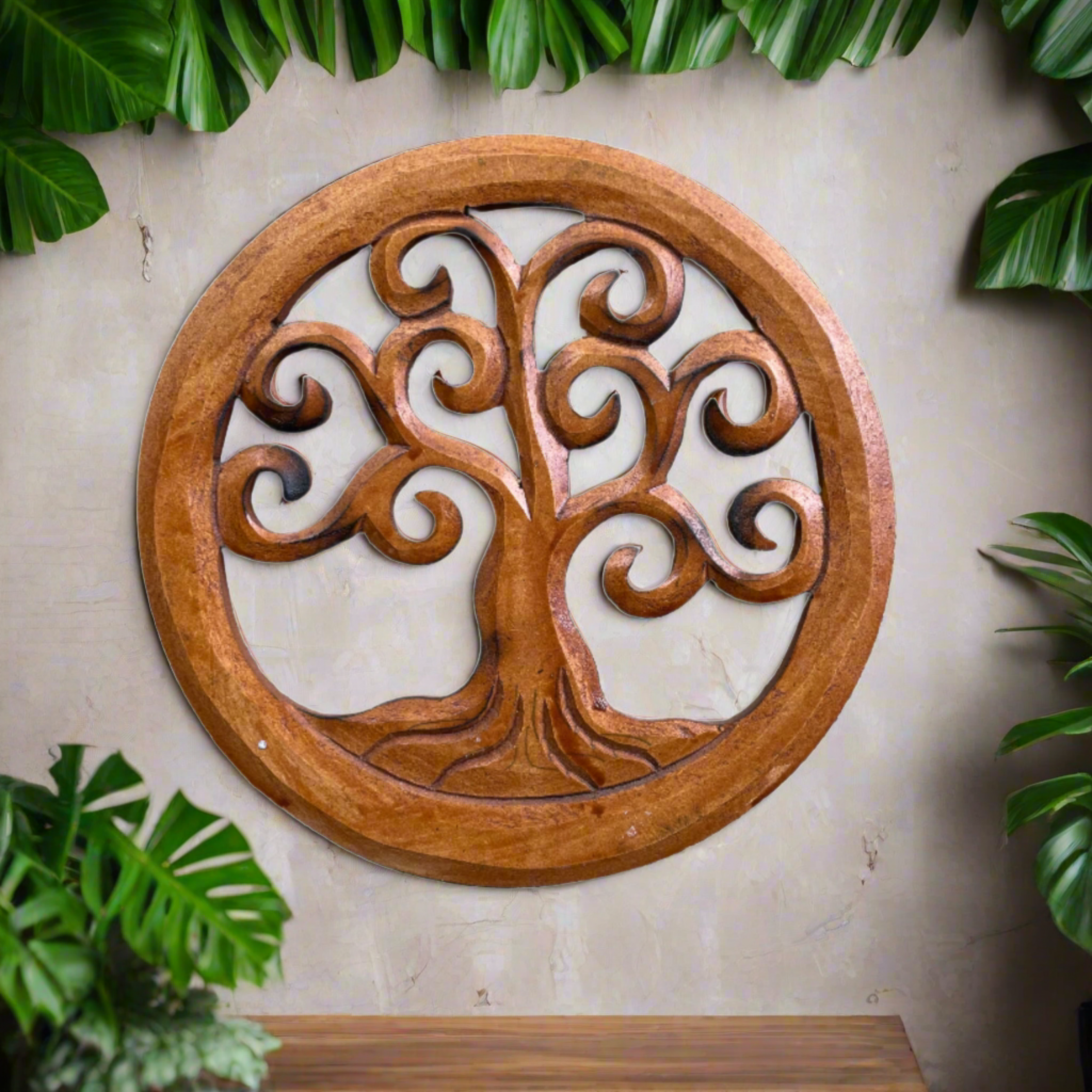 Small Carved Tree Hanging - Unique Carved Tree Ornament for Home Decor - Shopthatapp.ca