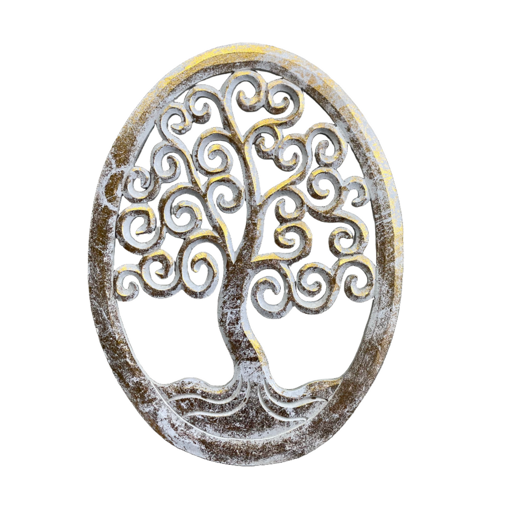 LARGE OVAL TREE CARVING - Shopthatapp.ca