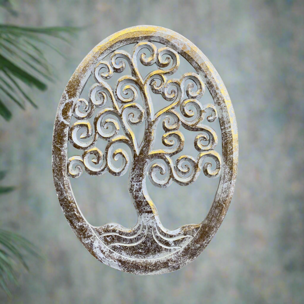 LARGE OVAL TREE CARVING - Shopthatapp.ca