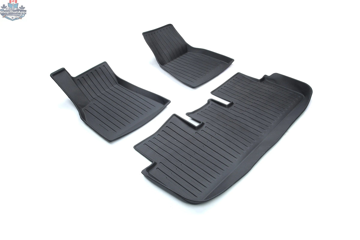 Model S 2022-2026 Gummimatten 5-Teilig Komplettset Fußmatten, Frunk und Trunk - Shopthatapp.ca