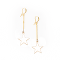 Drop Chain Star Earrings in Gold Plate - Perfect Gold Chain Star Earrings for Any Occasion - Shopthatapp.ca