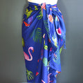 Flamingo Sarong Blue - Stylish Scarf for Beach and Pool Days - Shopthatapp.ca