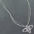 Double Strand Elephant Pendant Necklace - Elegant Silver Plate Design - Shopthatapp.ca