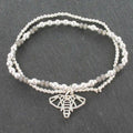 Double Strand Elephant Pendant Silver Bracelet - Shopthatapp.ca