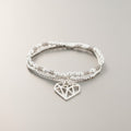 Double Strand Heart Pendant Bracelet in Silver Plate - Shopthatapp.ca