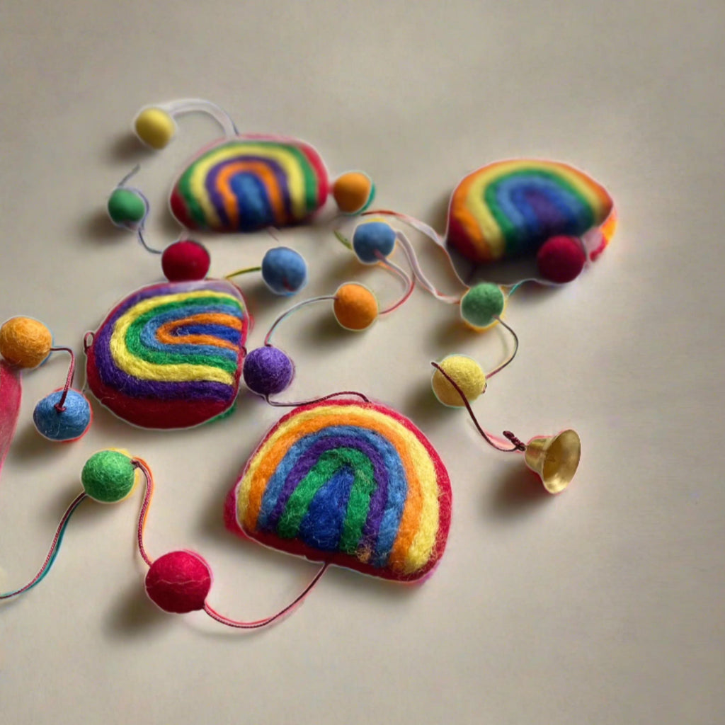 Felt Rainbow Garland - Colorful String of Felt Rainbows for Home Decor - Shopthatapp.ca