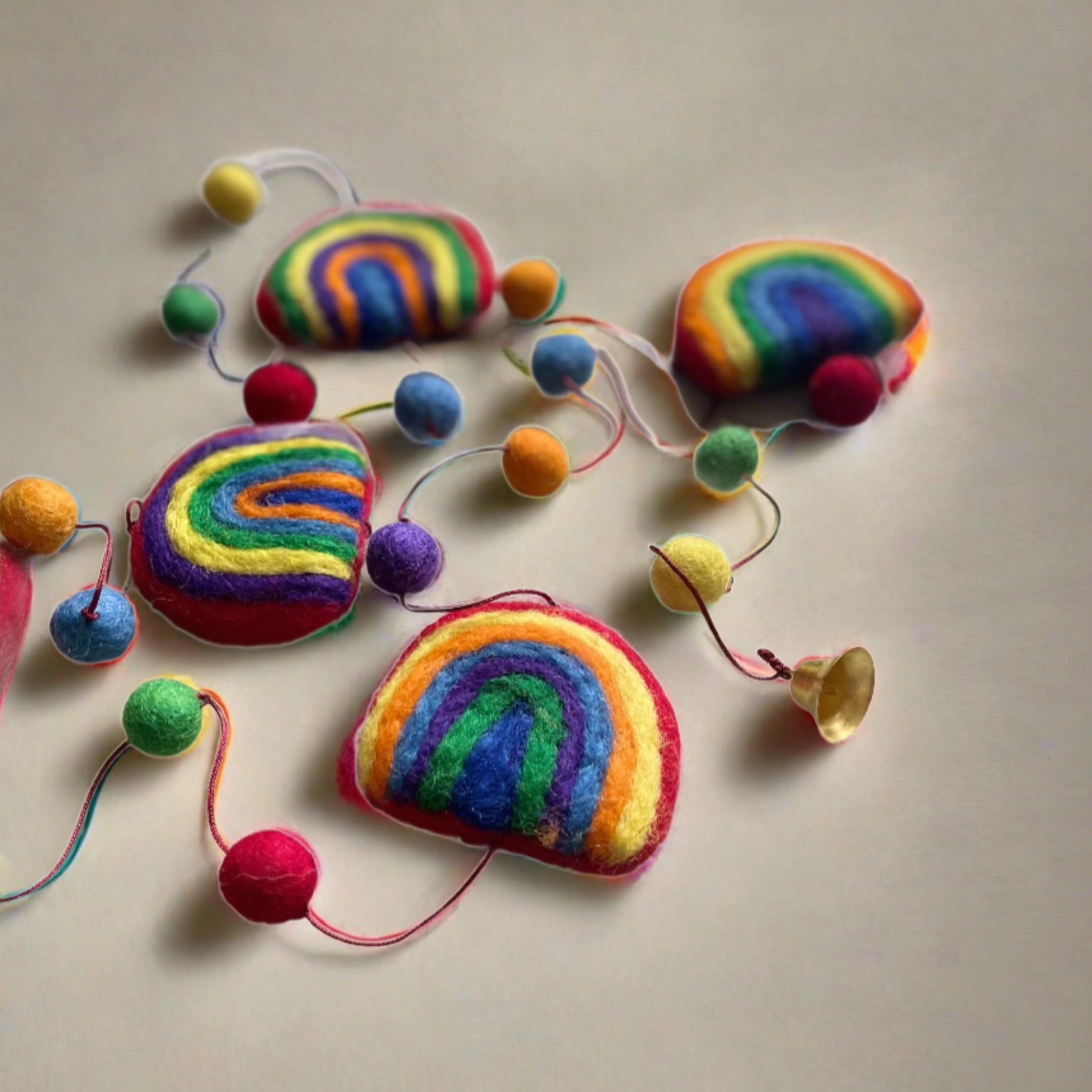 Felt Rainbow Garland - Colorful String of Felt Rainbows for Home Decor - Shopthatapp.ca