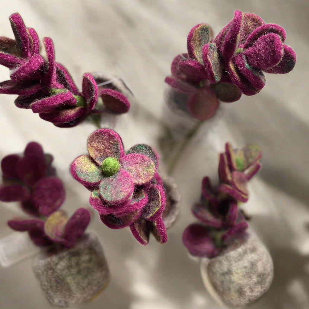 Felt Purple Plant Decor for Enchanting Home Decor - Shopthatapp.ca