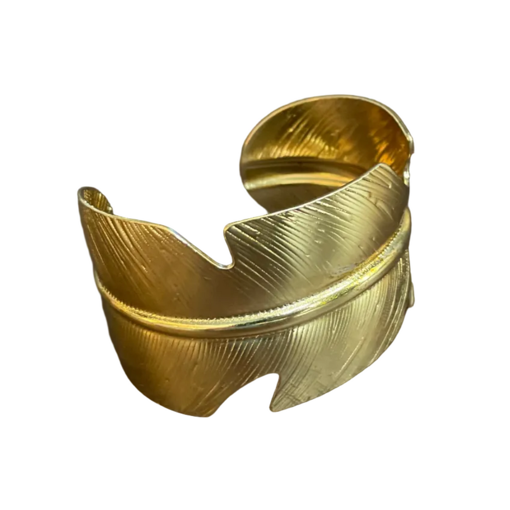 Leaf Wrap Cuff Gold Stainless Steel - Elegant and Unique Jewelry - Shopthatapp.ca