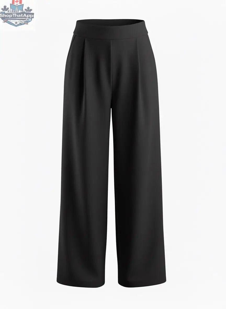 Luxeflow Wide Leg Sweatpants Black - Elevated Trouser Pants - Shopthatapp.ca