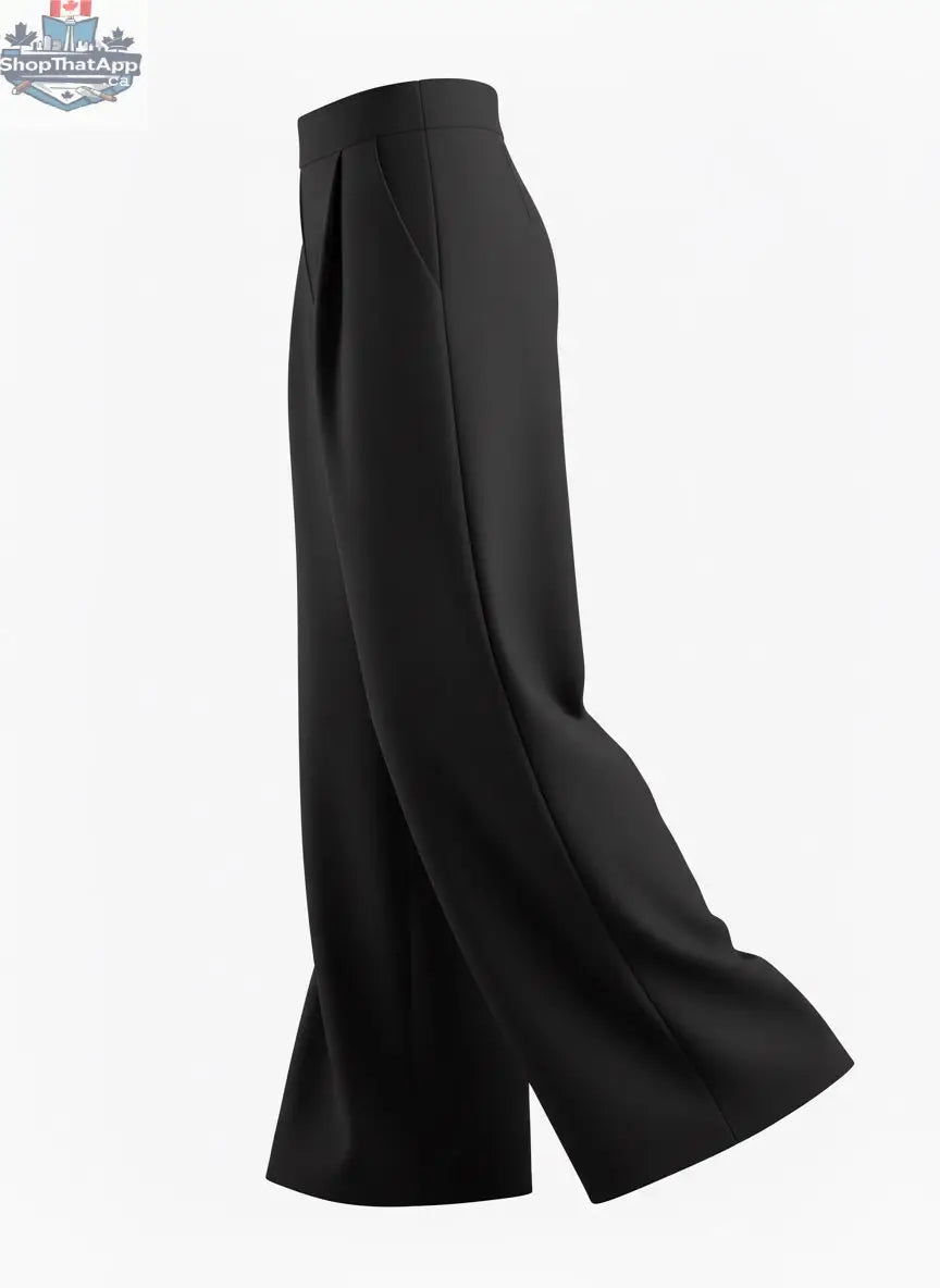 Luxeflow Wide Leg Sweatpants Black - Elevated Trouser Pants - Shopthatapp.ca