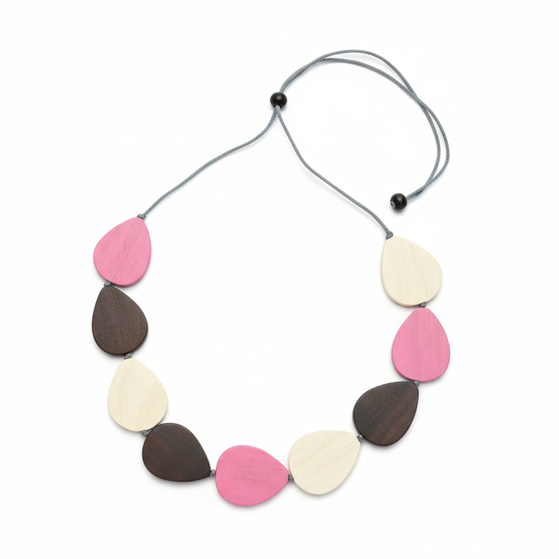 Wooden Tear Drop Necklace - Shopthatapp.ca
