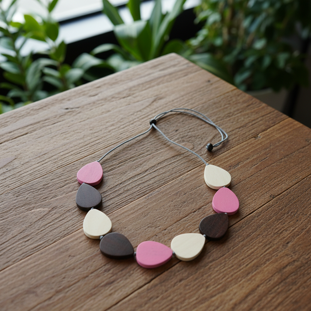 Wooden Tear Drop Necklace - Shopthatapp.ca