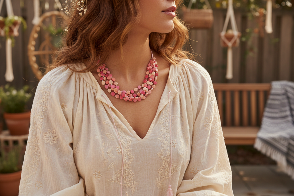 Resin Glass Bead Necklace for a Unique Style - Shopthatapp.ca