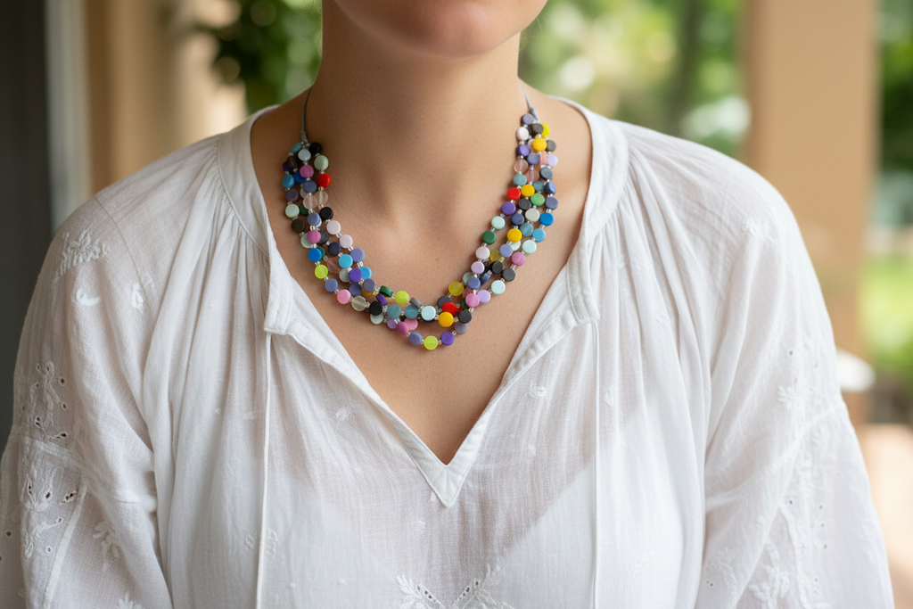 Resin Glass Bead Necklace for a Unique Style - Shopthatapp.ca