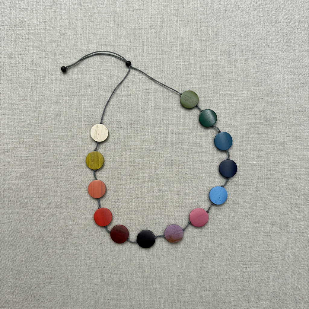 Long Wooden Rainbow Necklace - Shopthatapp.ca
