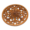 Wooden Carved Flower Accent - Round Decorative Home Accent - Shopthatapp.ca