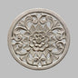 Wooden carved flower round accent piece for home decor by Suzie Blue Canada, featuring intricate floral design in natural wood finish.