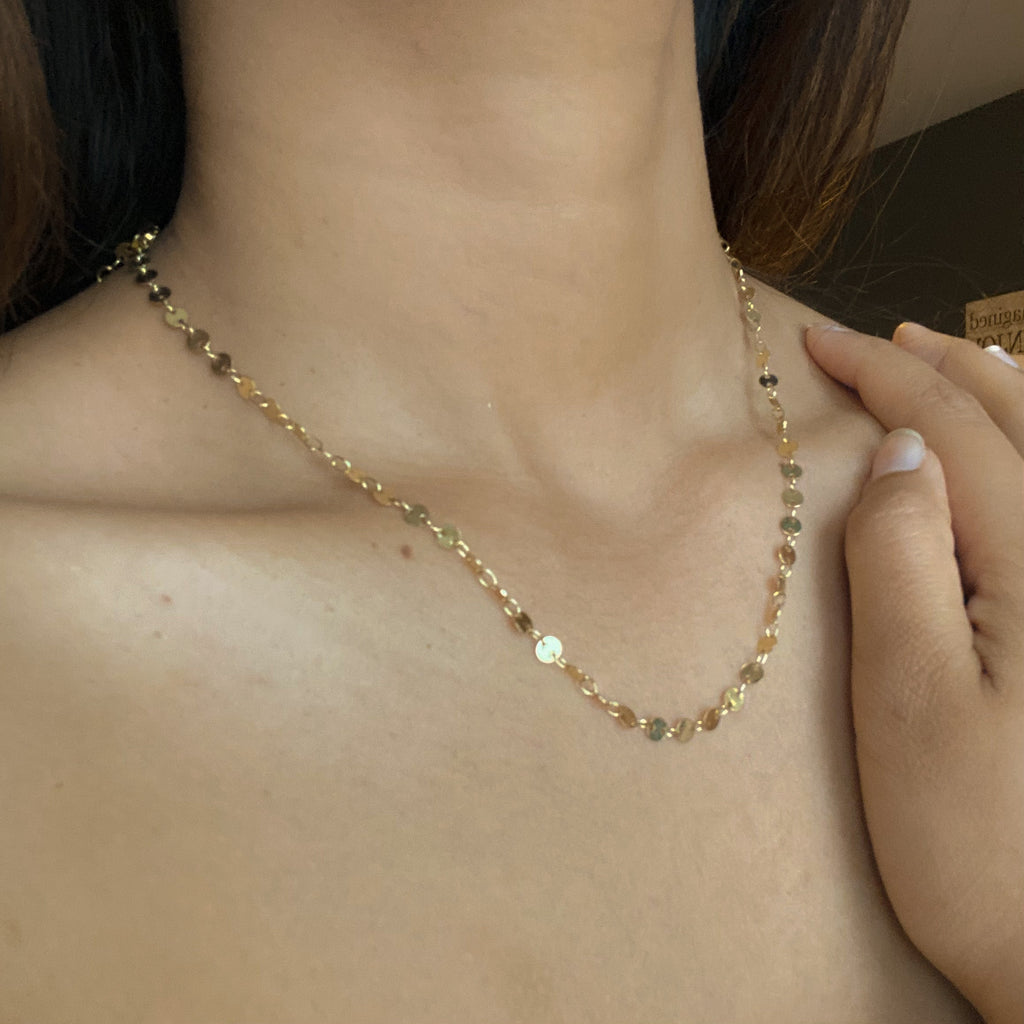 Simple Disc Chain Necklace In Silver Plate - Shopthatapp.ca