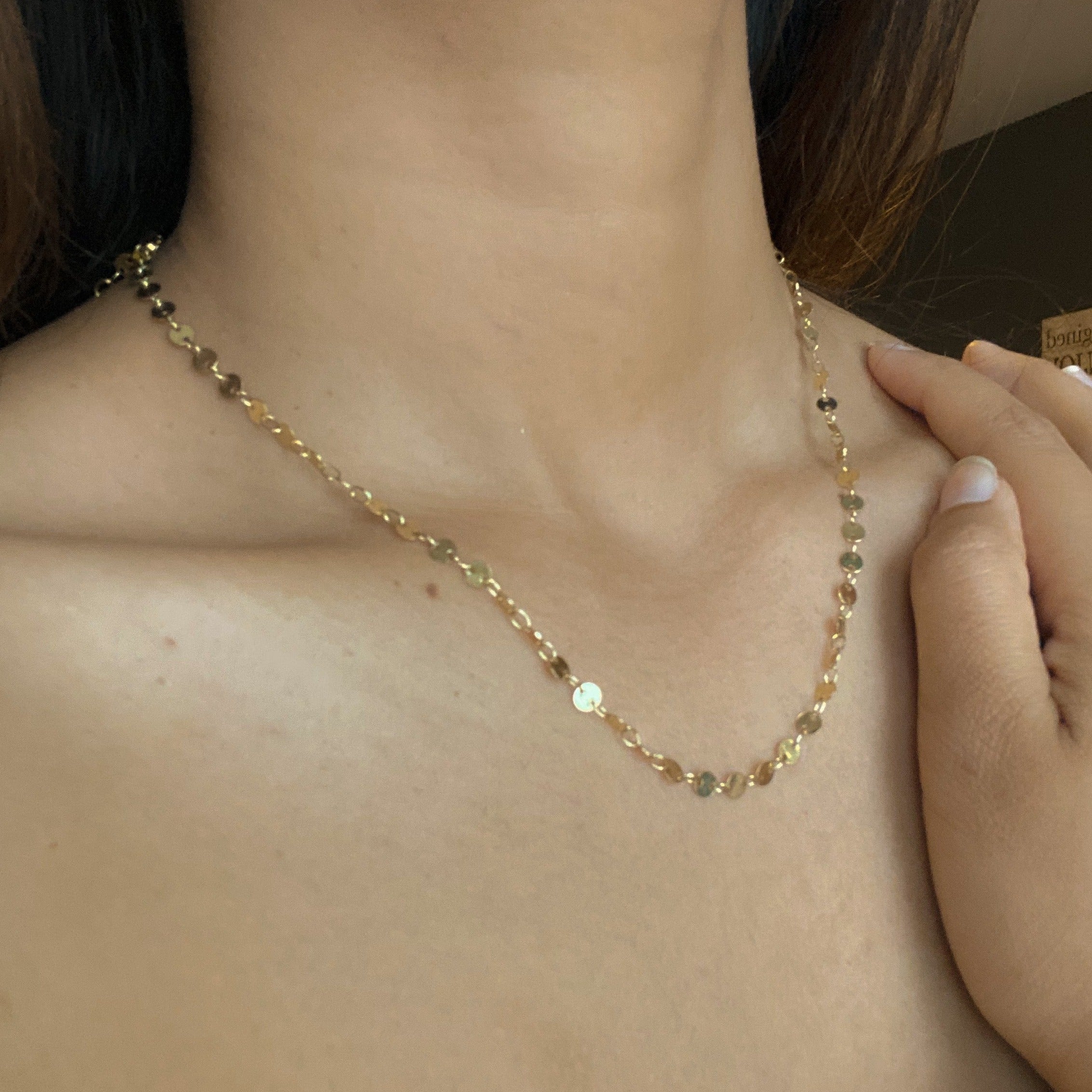 Simple Gold Plated Disc Chain Necklace - Shopthatapp.ca