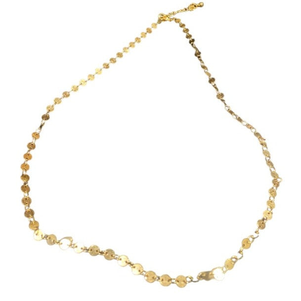 Simple Gold Plated Disc Chain Necklace - Shopthatapp.ca