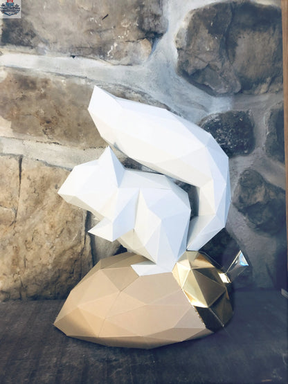 DIY Squirrel origami 3D paper model kit from Sofs Lifestyle, featuring colorful paper sheets and folding instructions.