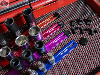 Aluminum Socket Organizer Rails With Rubber End Caps for 10 mm Socket Set - Shopthatapp.ca
