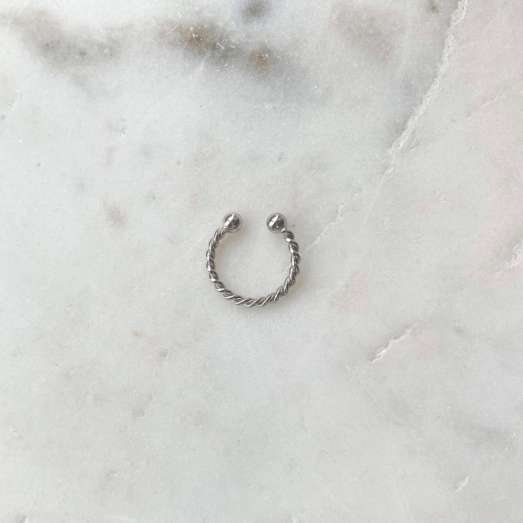 Ear Cuff Torsadé - Argent - Www.Shopthatapp.ca