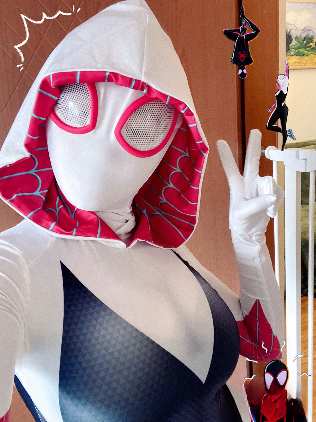 Super Hero Spider Gwen Cosplay Full Bodysuit Halloween Costume Zentai - Shopthatapp.ca
